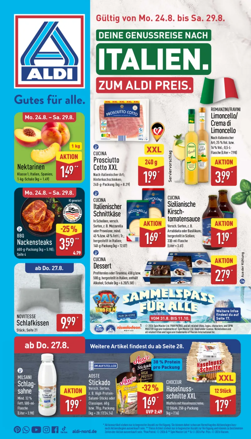 ALDI Nord Prospekt vom 24.08.2026, Seite 1