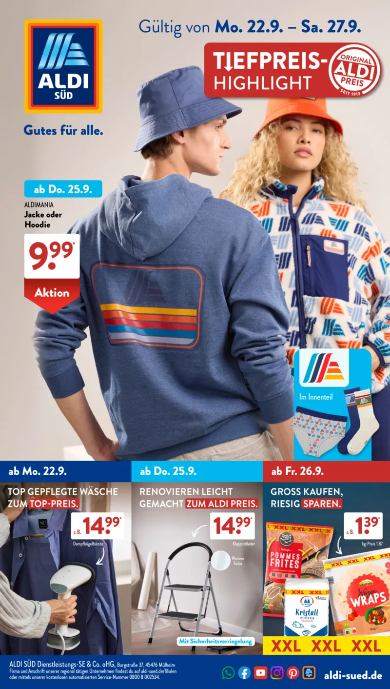 ALDI SÜD Prospekt vom 22.09.2025, Seite 1