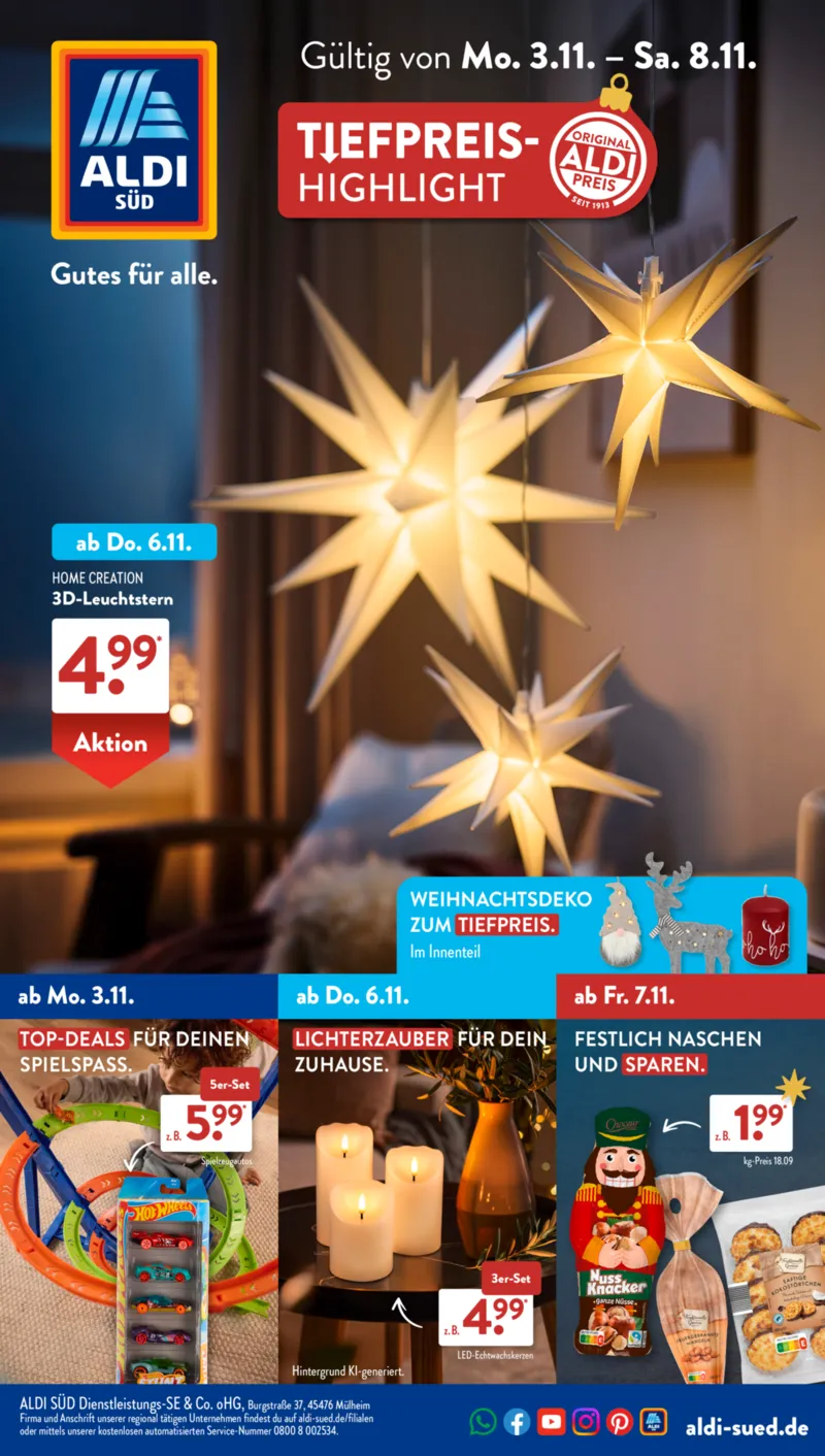 ALDI SÜD Prospekt vom 03.11.2025, Seite 1 ALDI SÜD Prospekt vom 03.11.2025, Seite 1