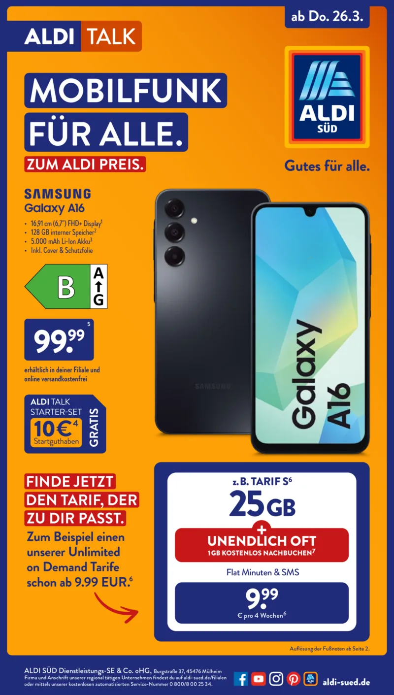 ALDI SÜD Prospekt vom 26.03.2026, Seite 1