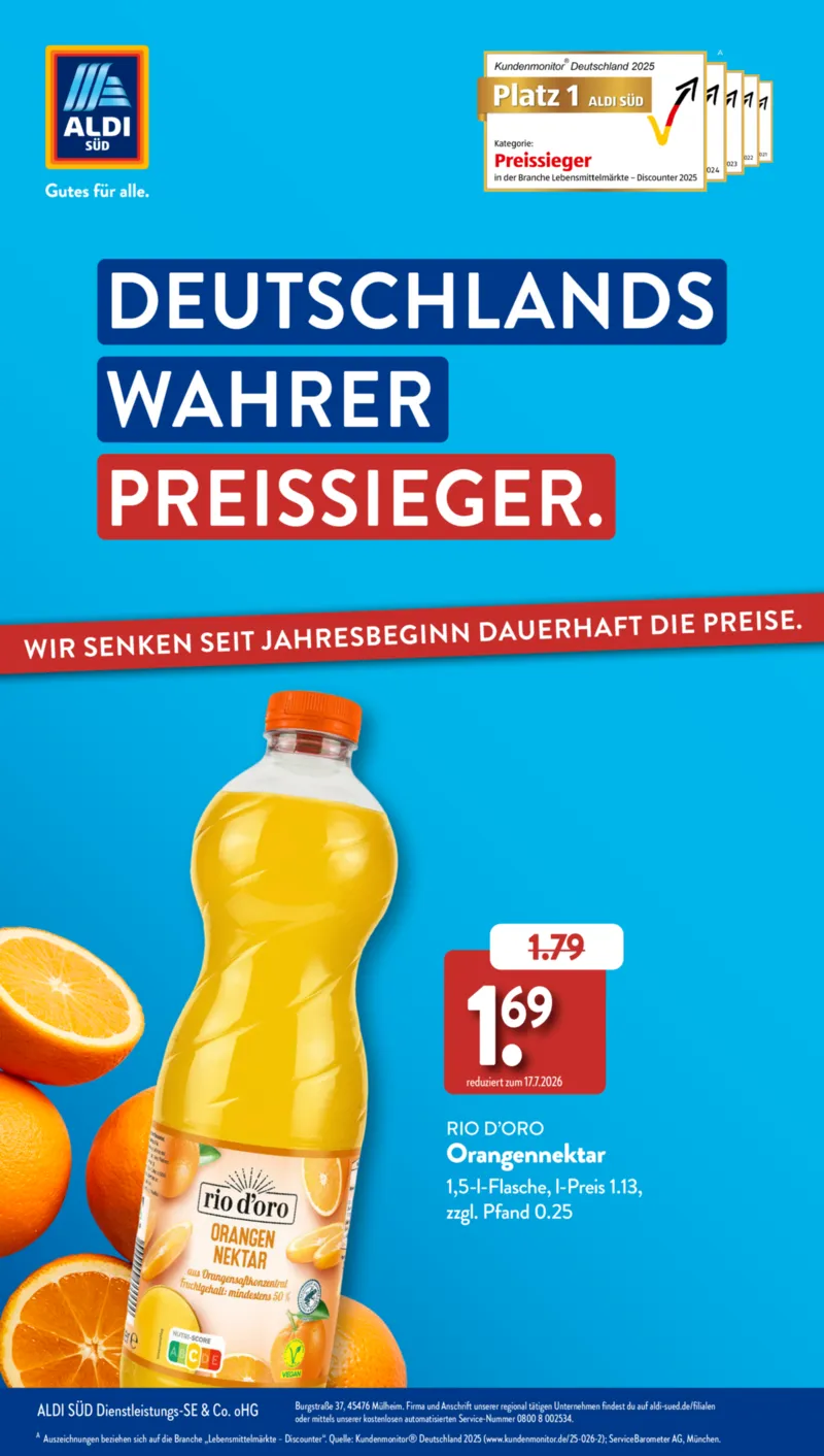 ALDI SÜD Prospekt vom 26.07.2026, Seite 1