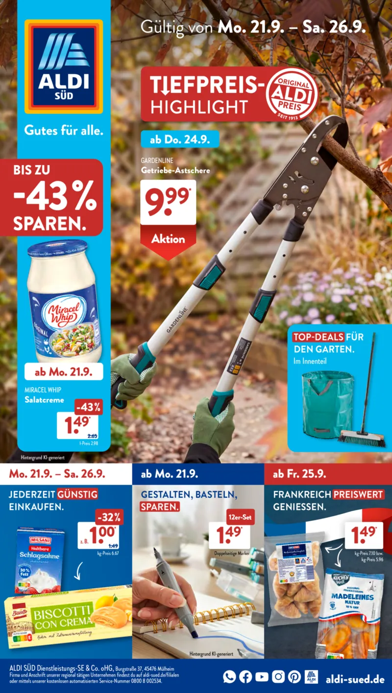 ALDI SÜD Prospekt vom 21.09.2026, Seite 1