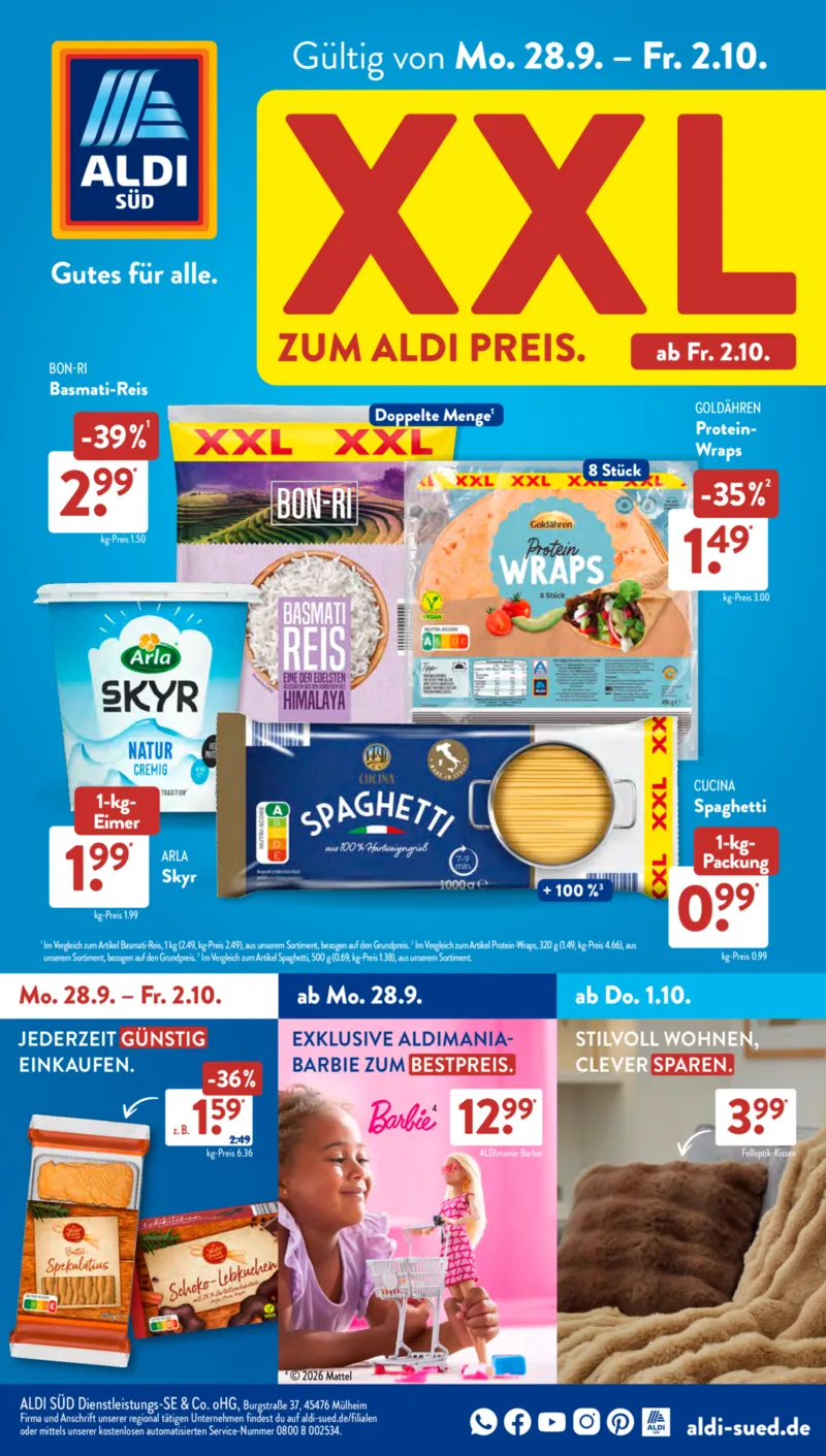 ALDI SÜD Prospekt vom 28.09.2026, Seite 1