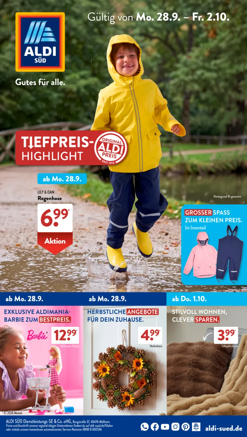 ALDI SÜD Prospekt vom 28.09.2026, Seite 1