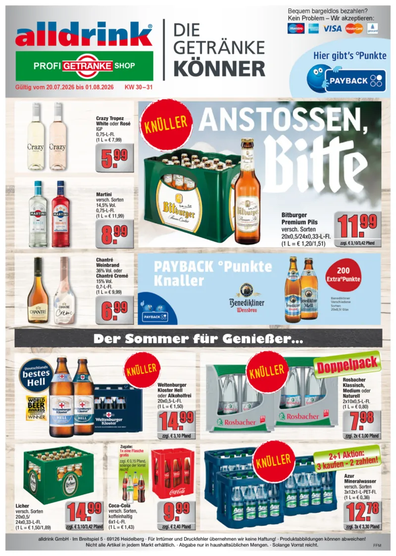 alldrink Prospekt vom 20.07.2026, Seite 1