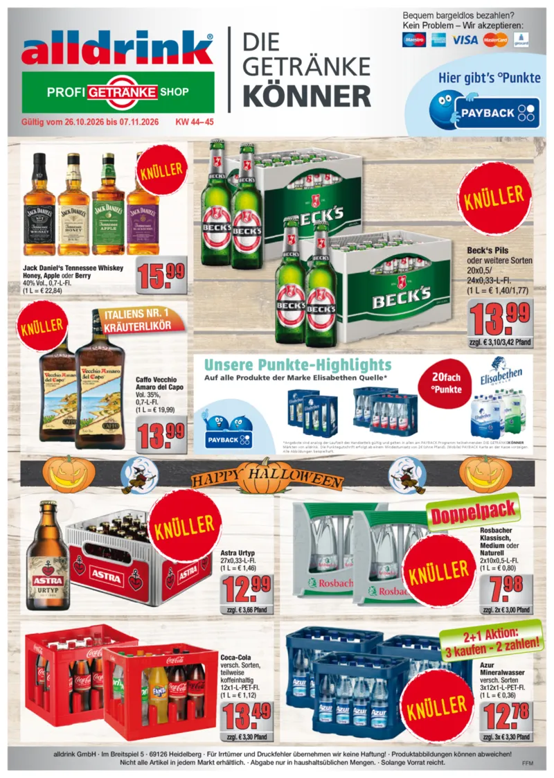 alldrink Prospekt vom 26.10.2026, Seite 1