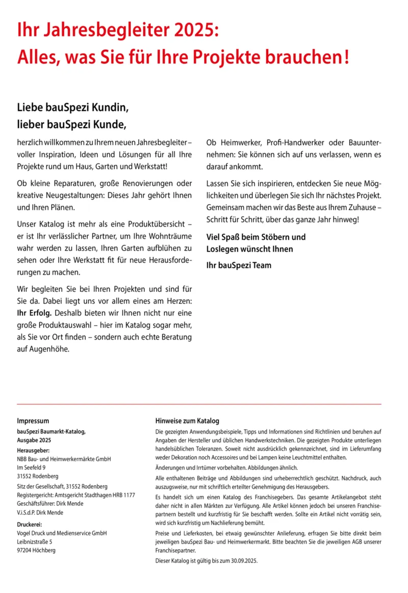 bauSpezi Prospekt vom 01.01.2025, Seite 2 bauSpezi Prospekt vom 01.01.2025, Seite 2