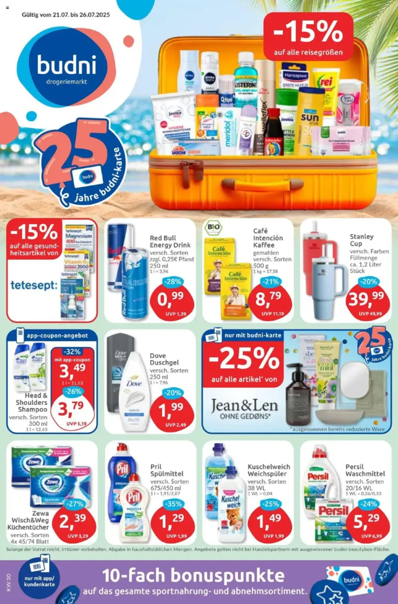 BUDNI Prospekt vom 21.07.2025, Seite 1