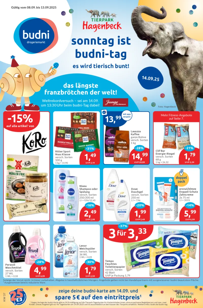 BUDNI Prospekt vom 08.09.2025, Seite 1