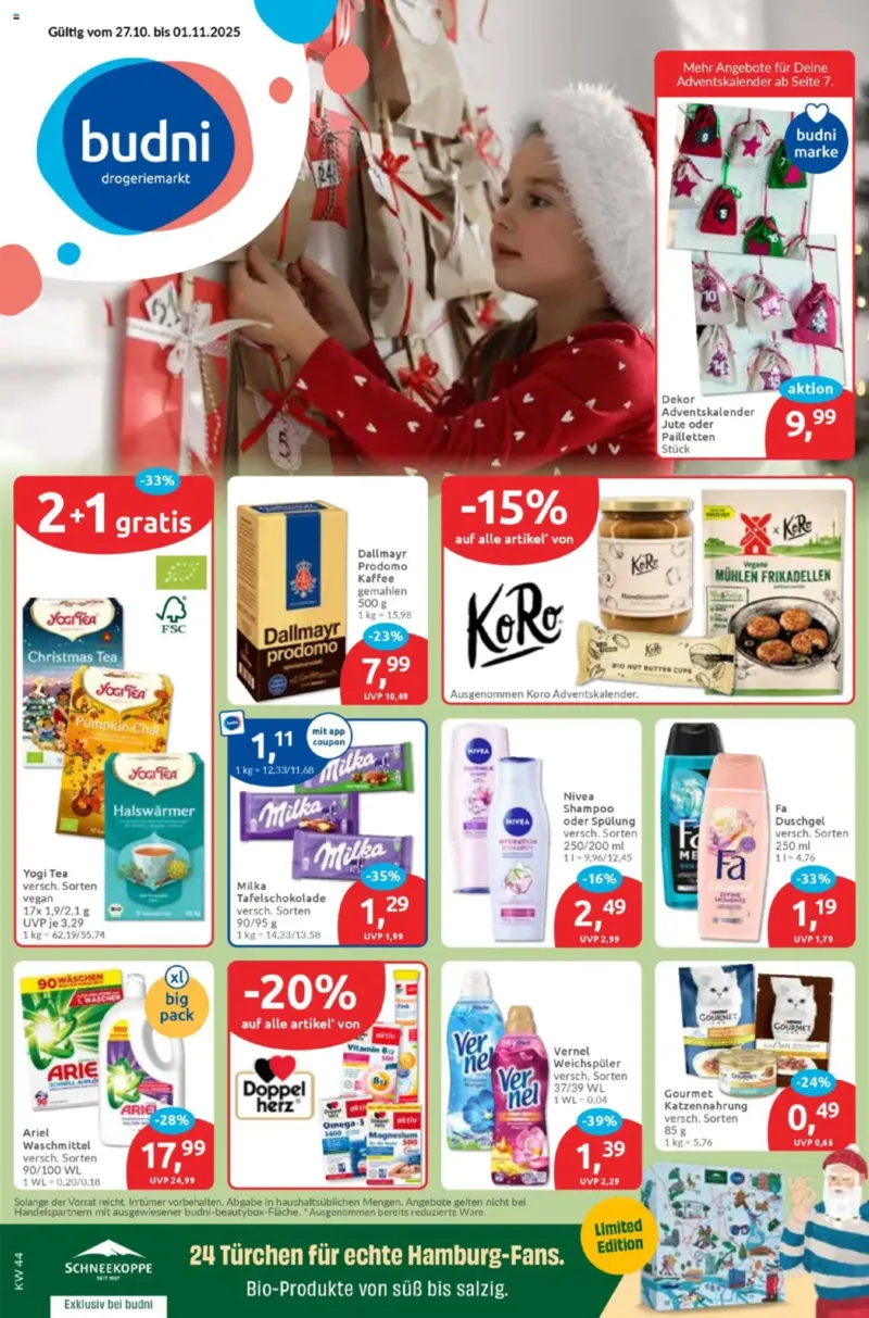 BUDNI Prospekt vom 27.10.2025, Seite 1