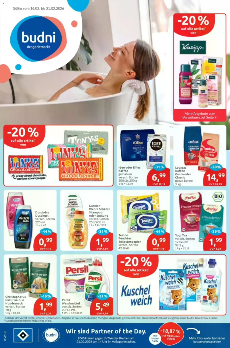 BUDNI Prospekt vom 16.02.2026, Seite 1