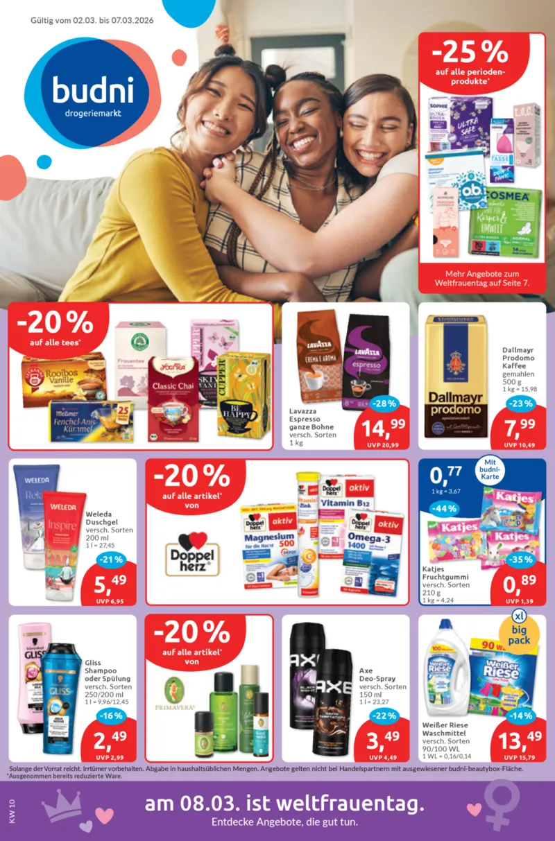 BUDNI Prospekt vom 02.03.2026, Seite 1