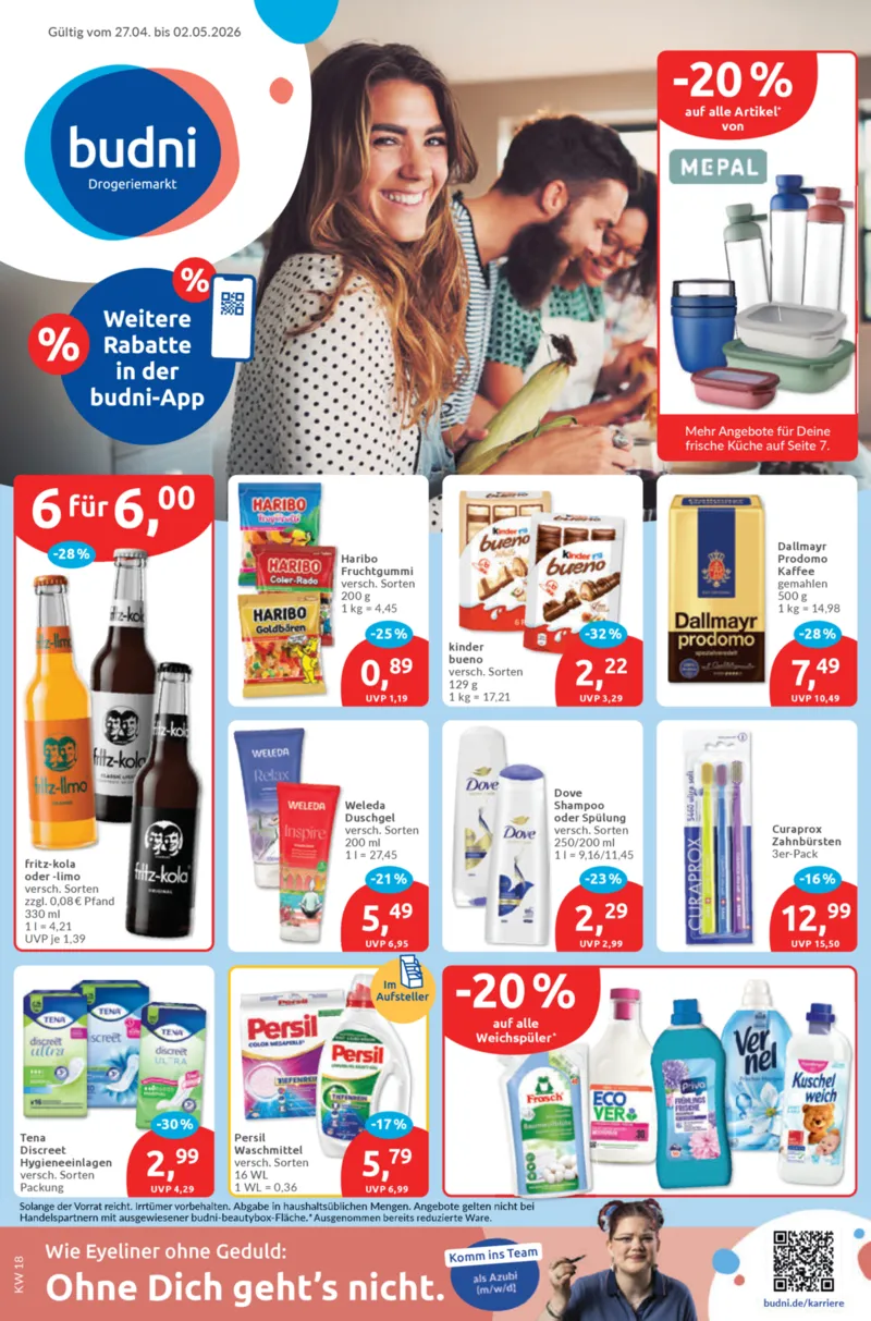 BUDNI Prospekt vom 27.04.2026, Seite 1