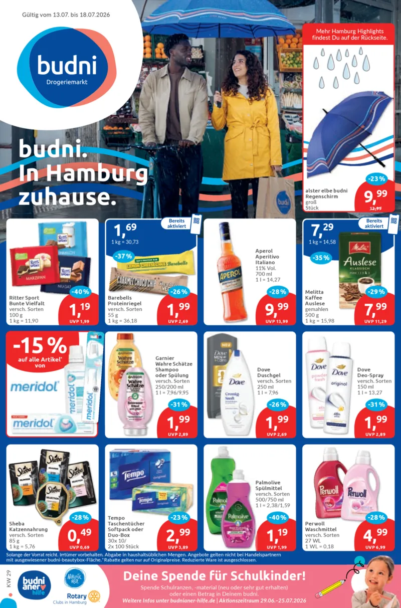 BUDNI Prospekt vom 13.07.2026, Seite 1