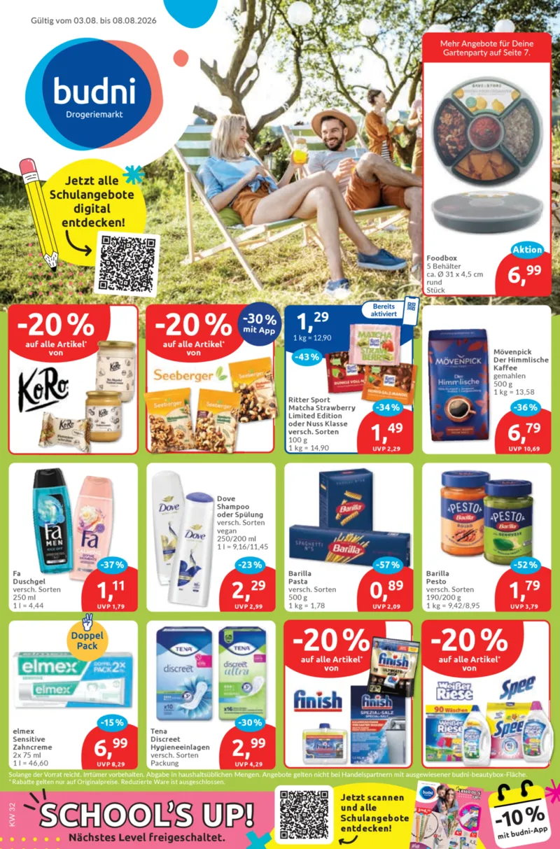 BUDNI Prospekt vom 03.08.2026, Seite 1