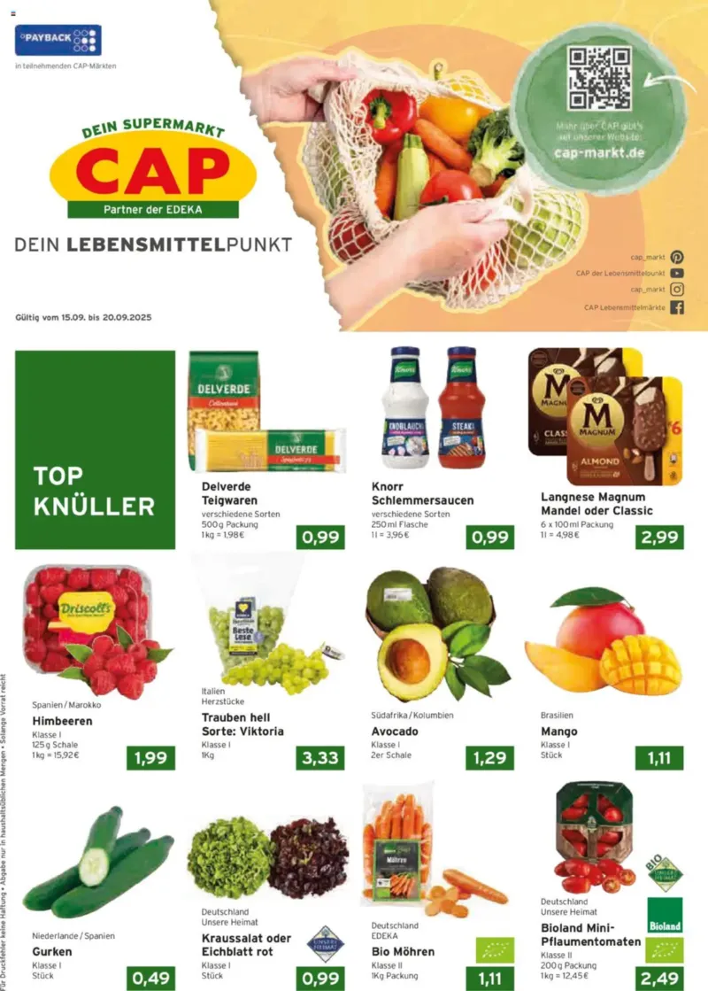 CAP Markt Prospekt vom 15.09.2025, Seite 1