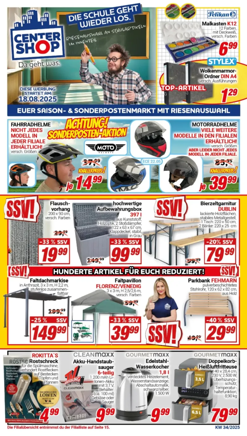 Centershop Prospekt vom 18.08.2025, Seite 1