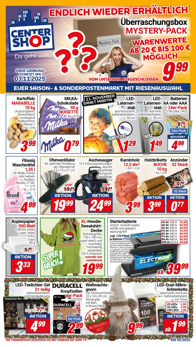 Centershop Prospekt vom 03.11.2025, Seite 1