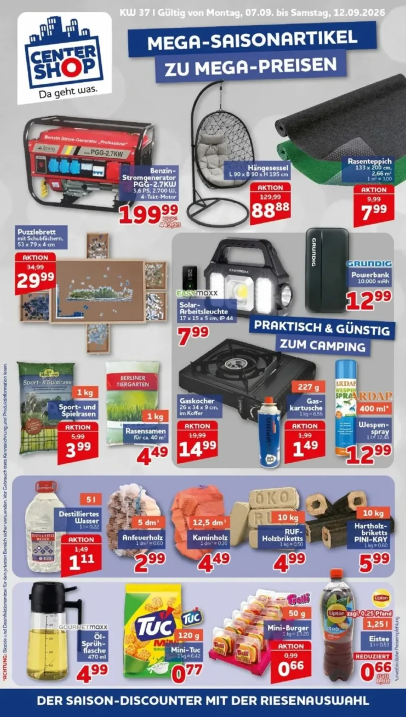 Centershop Prospekt vom 07.09.2026, Seite 1