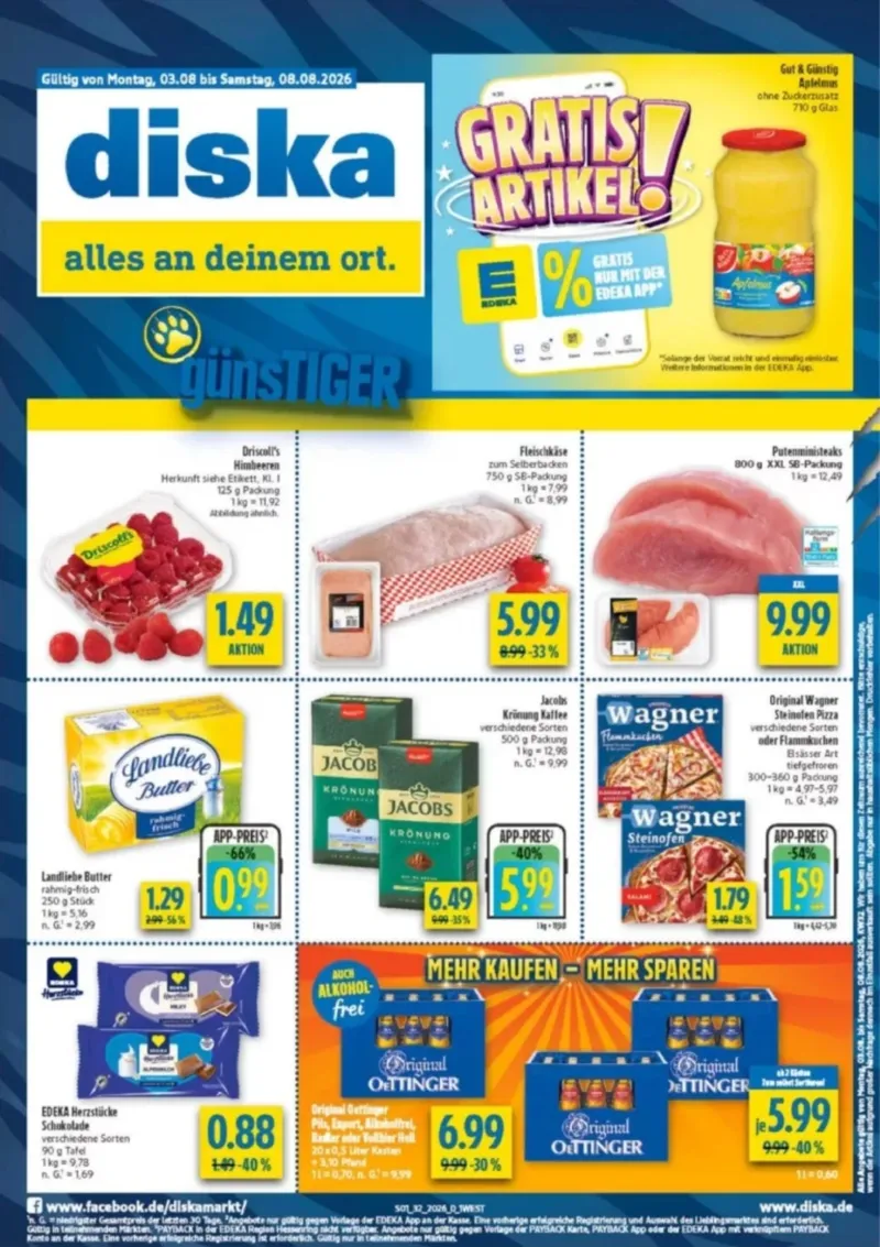 diska Prospekt vom 03.08.2026, Seite 1