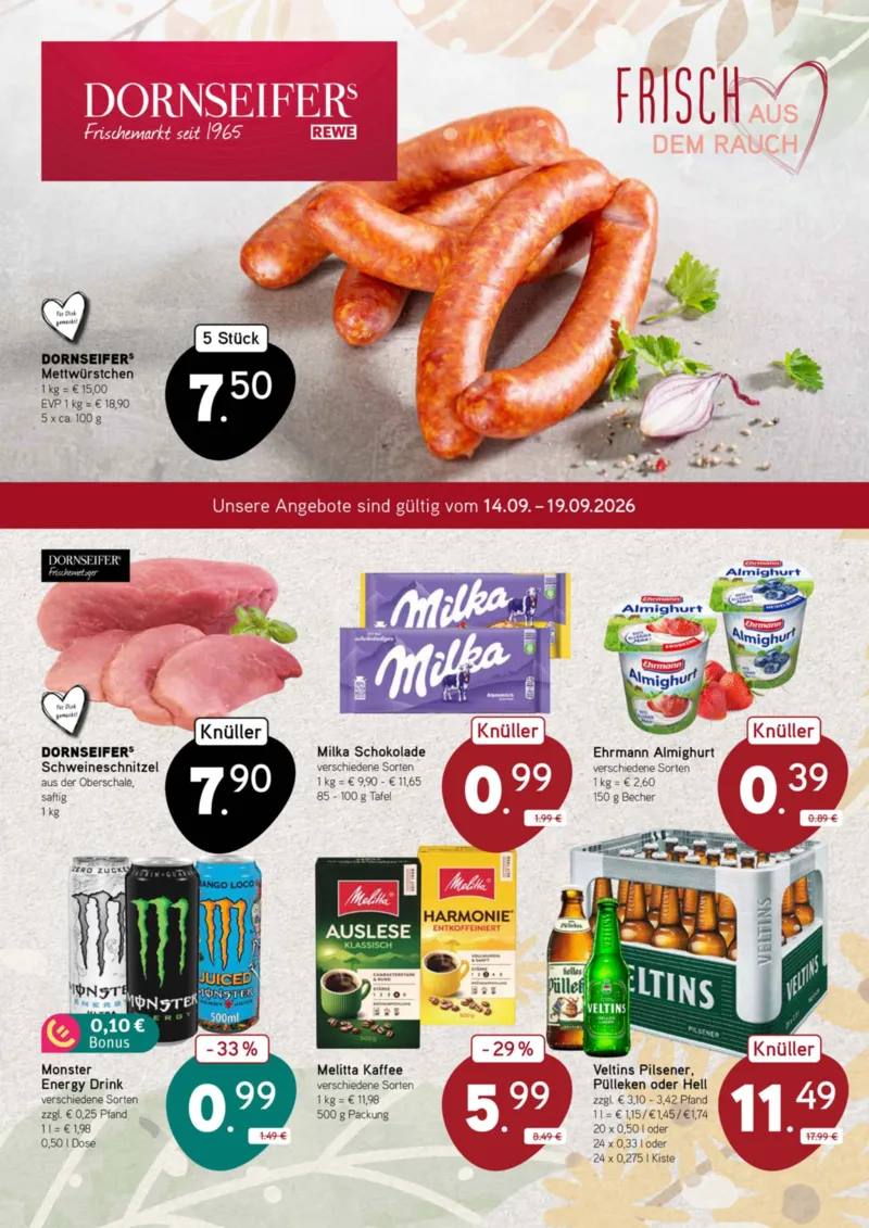 Dornseifer Frischemarkt Prospekt vom 14.09.2026, Seite 1