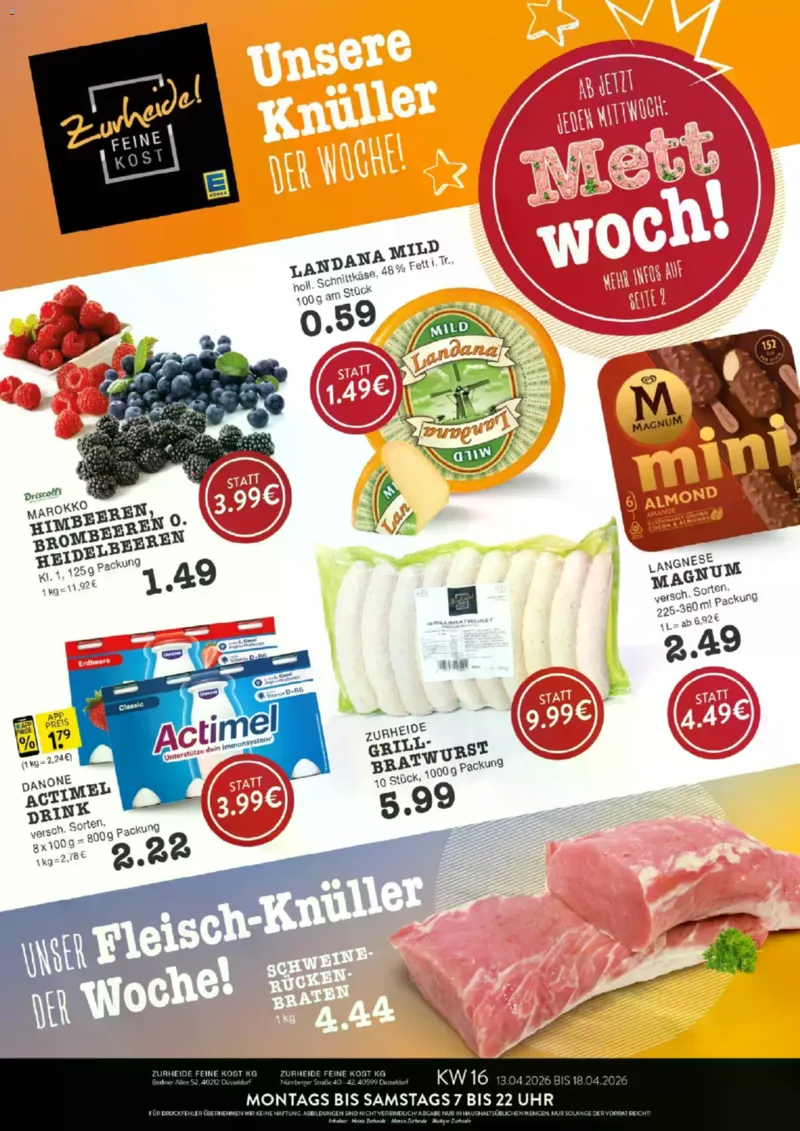 Edeka Zurheide Prospekt vom 13.04.2026, Seite 1