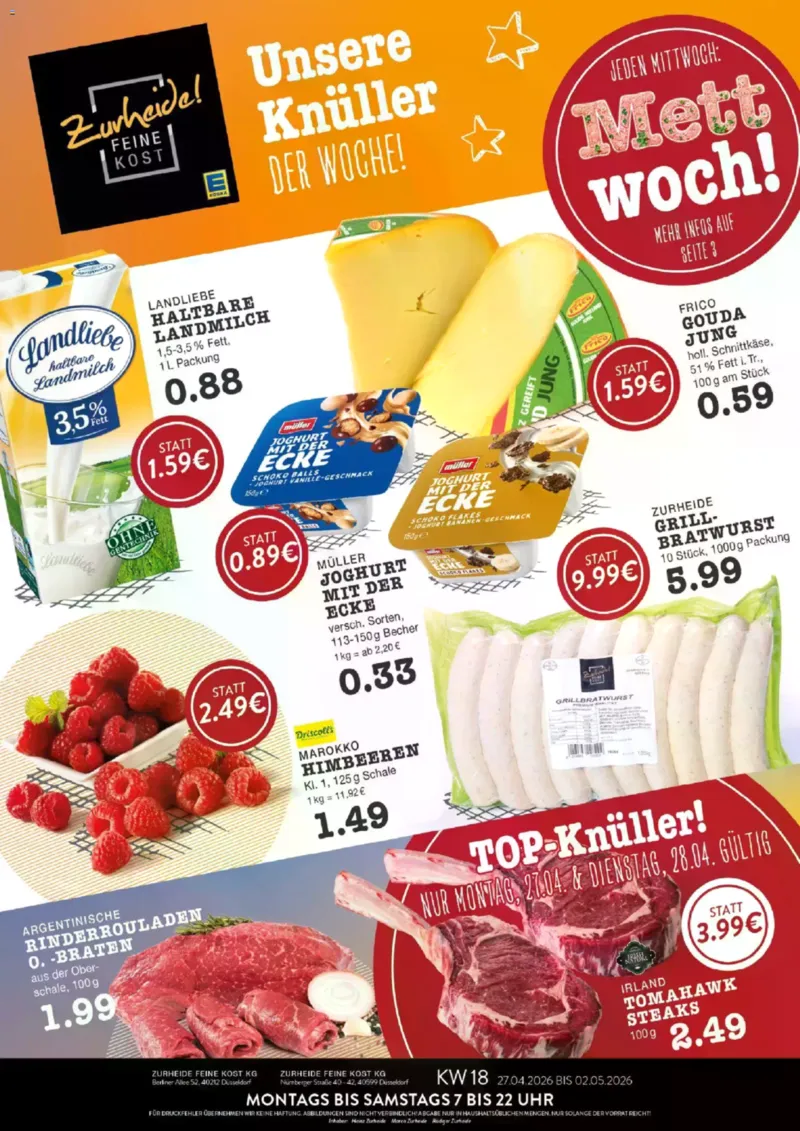 Edeka Zurheide Prospekt vom 27.04.2026, Seite 1