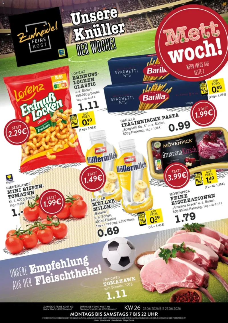 Edeka Zurheide Prospekt vom 22.06.2026, Seite 1