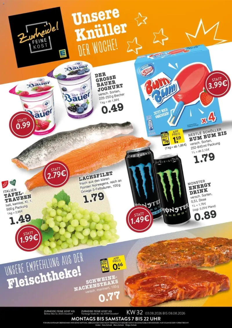 Edeka Zurheide Prospekt vom 03.08.2026, Seite 1