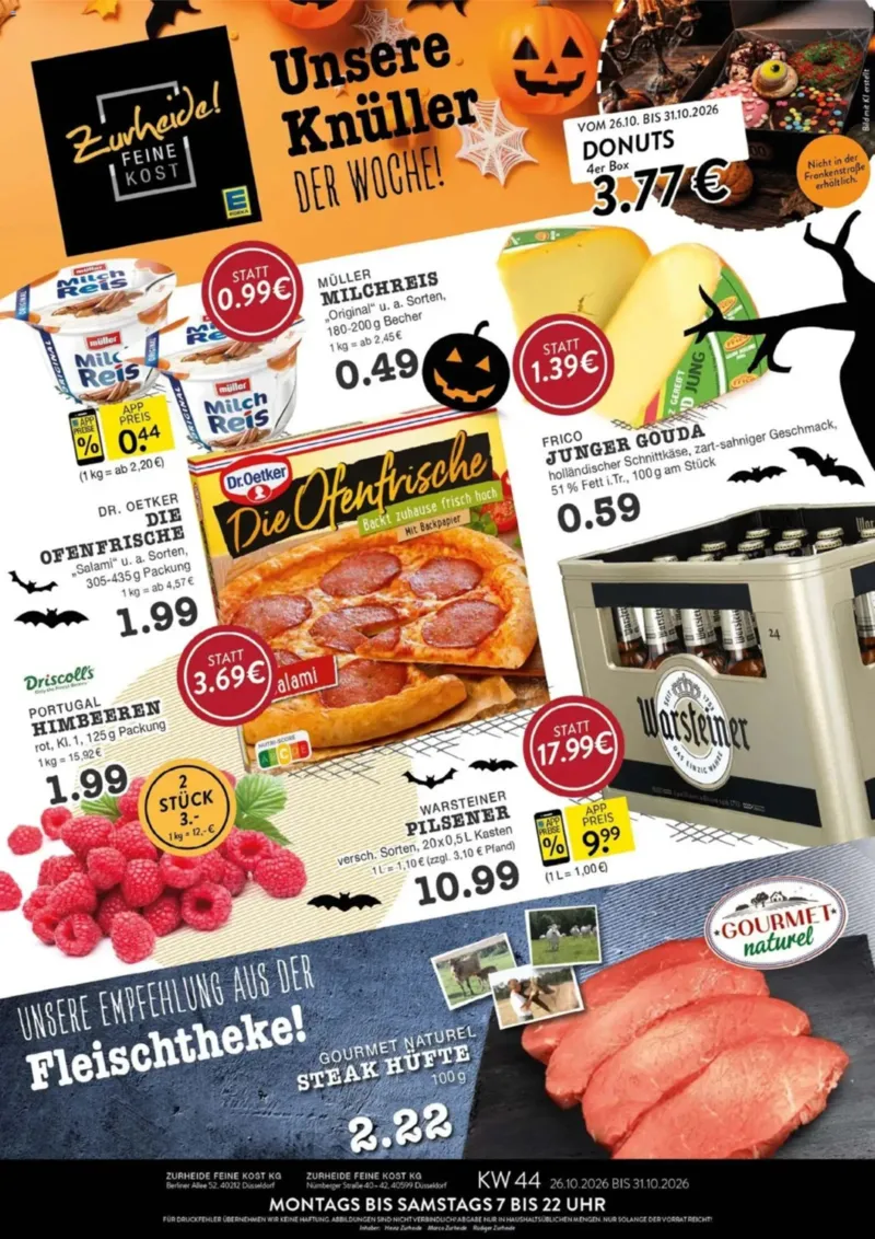 Edeka Zurheide Prospekt vom 26.10.2026, Seite 1