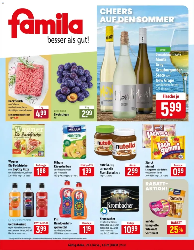 Famila Prospekt vom 27.07.2026, Seite 1