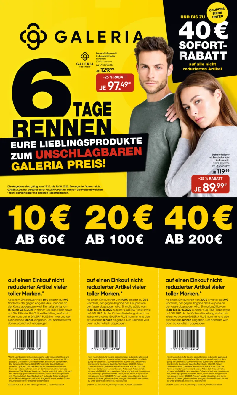GALERIA Prospekt vom 15.10.2025, Seite 1 GALERIA Prospekt vom 15.10.2025, Seite 1