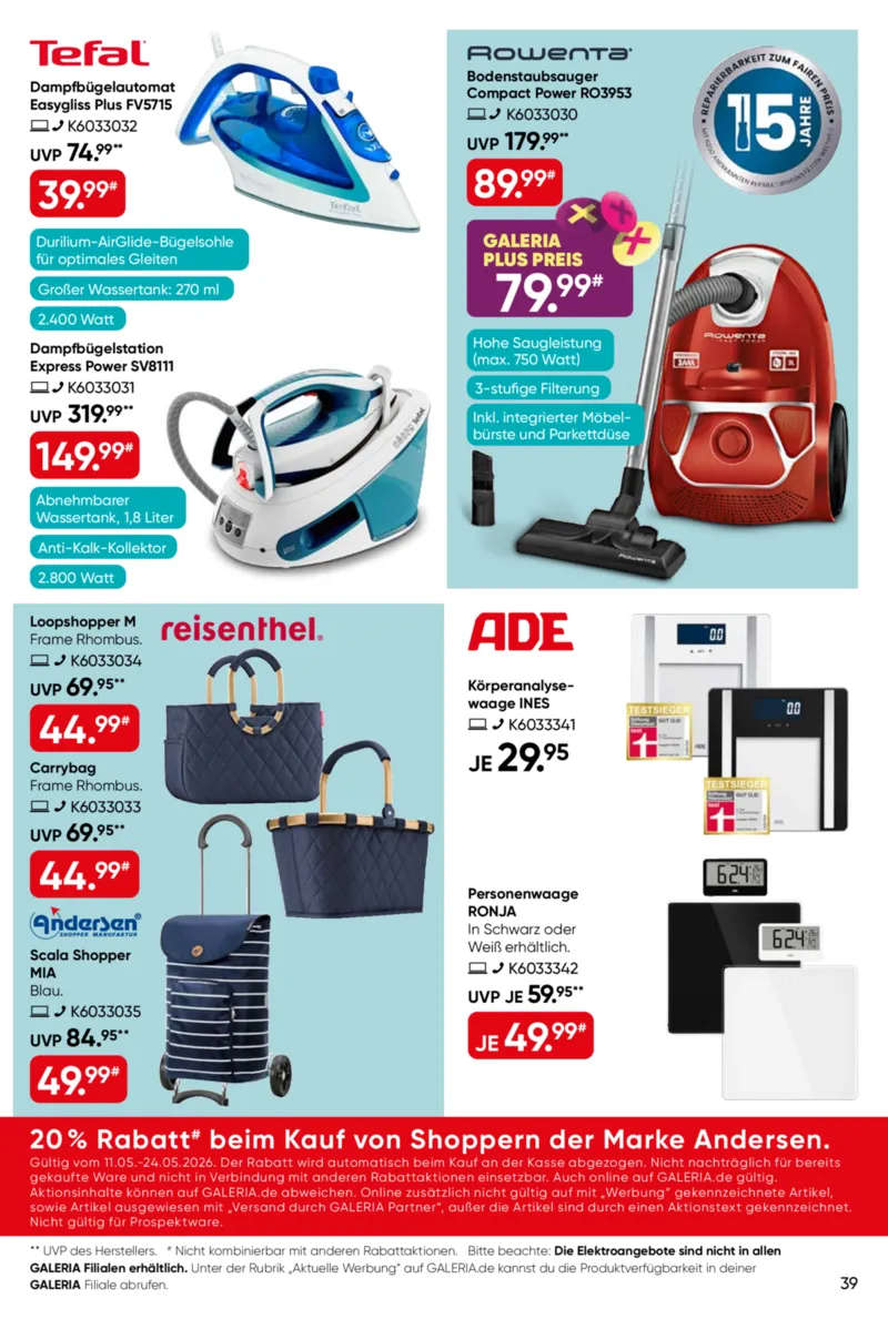 GALERIA Prospekt vom 11.05.2026, Seite 39