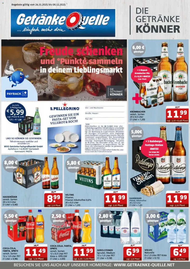 Getränke Quelle Prospekt vom 24.11.2025, Seite 1