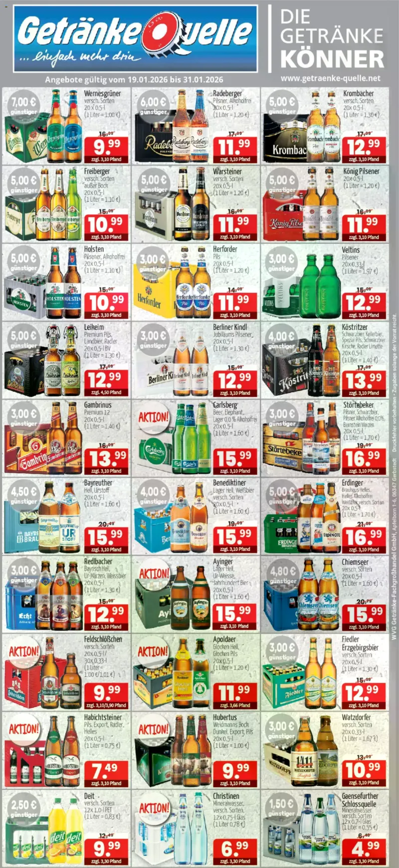 Getränke Quelle Prospekt vom 19.01.2026, Seite 1