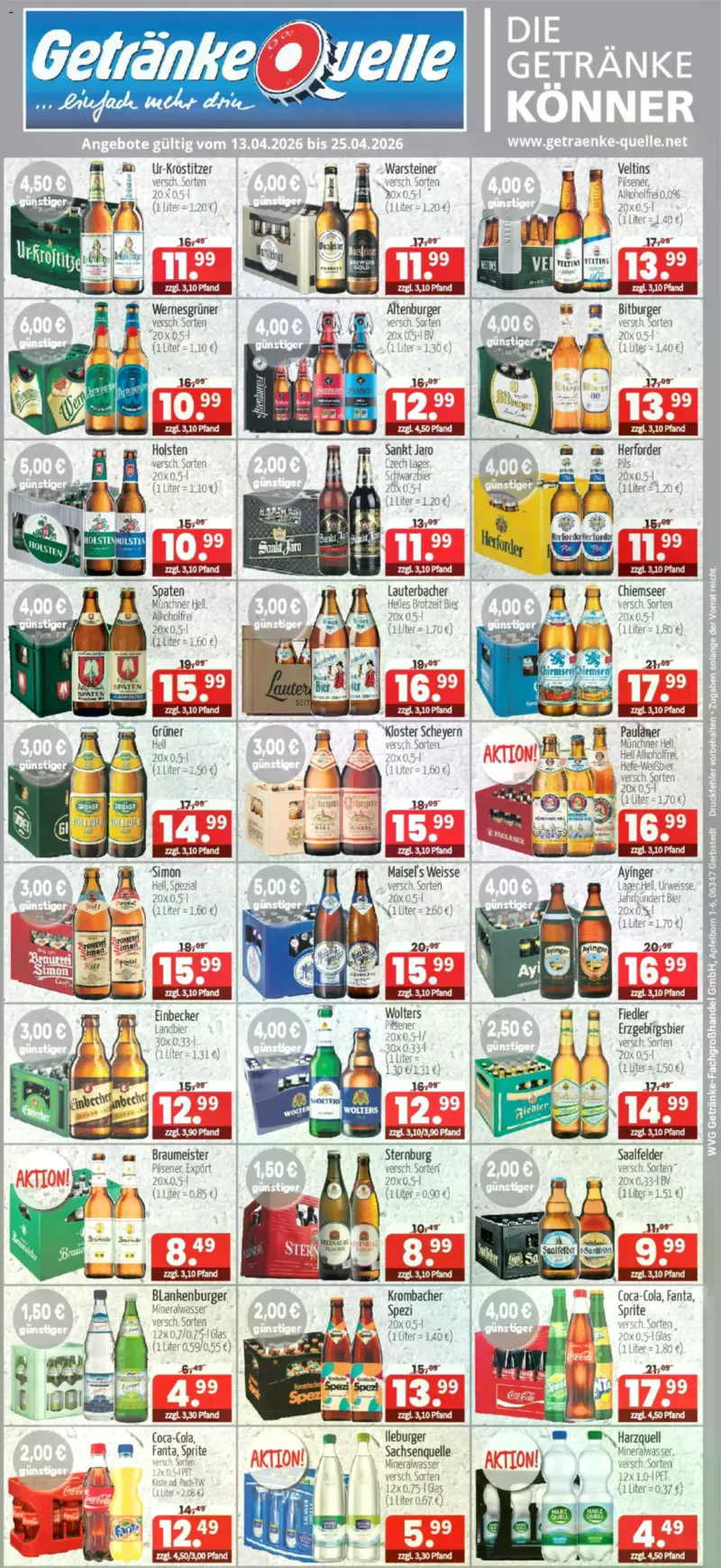 Getränke Quelle Prospekt vom 13.04.2026, Seite 1