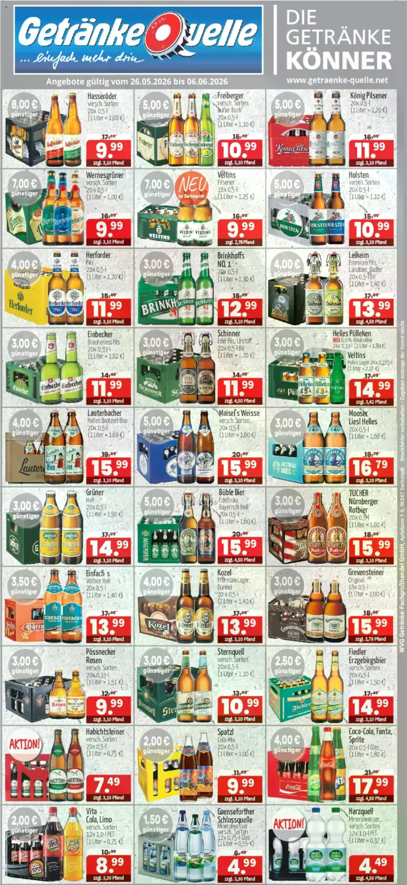 Getränke Quelle Prospekt vom 26.05.2026, Seite 1