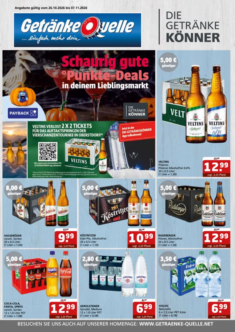 Getränke Quelle Prospekt vom 26.10.2026, Seite 1