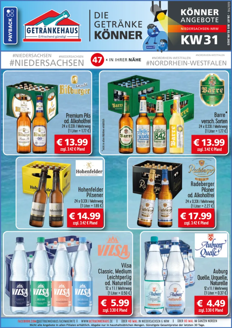 Getränkehaus Prospekt vom 28.07.2025, Seite 1