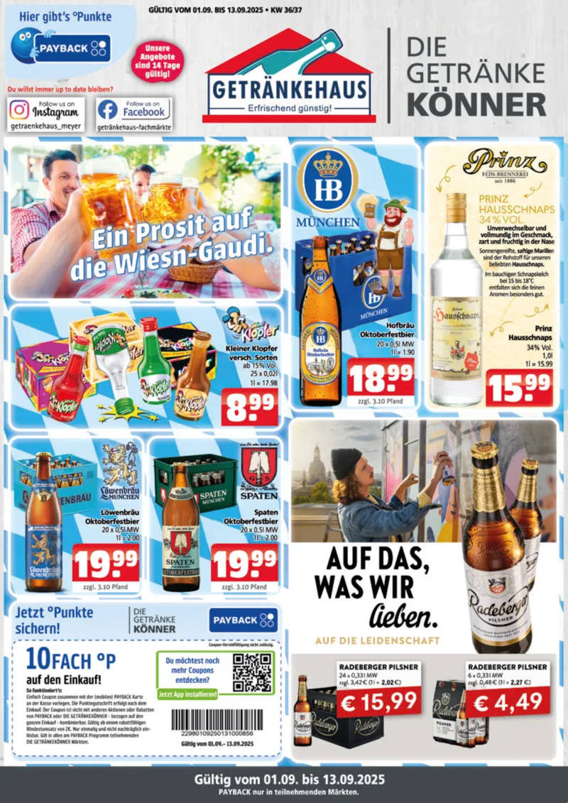 Getränkehaus Prospekt vom 01.09.2025, Seite 1