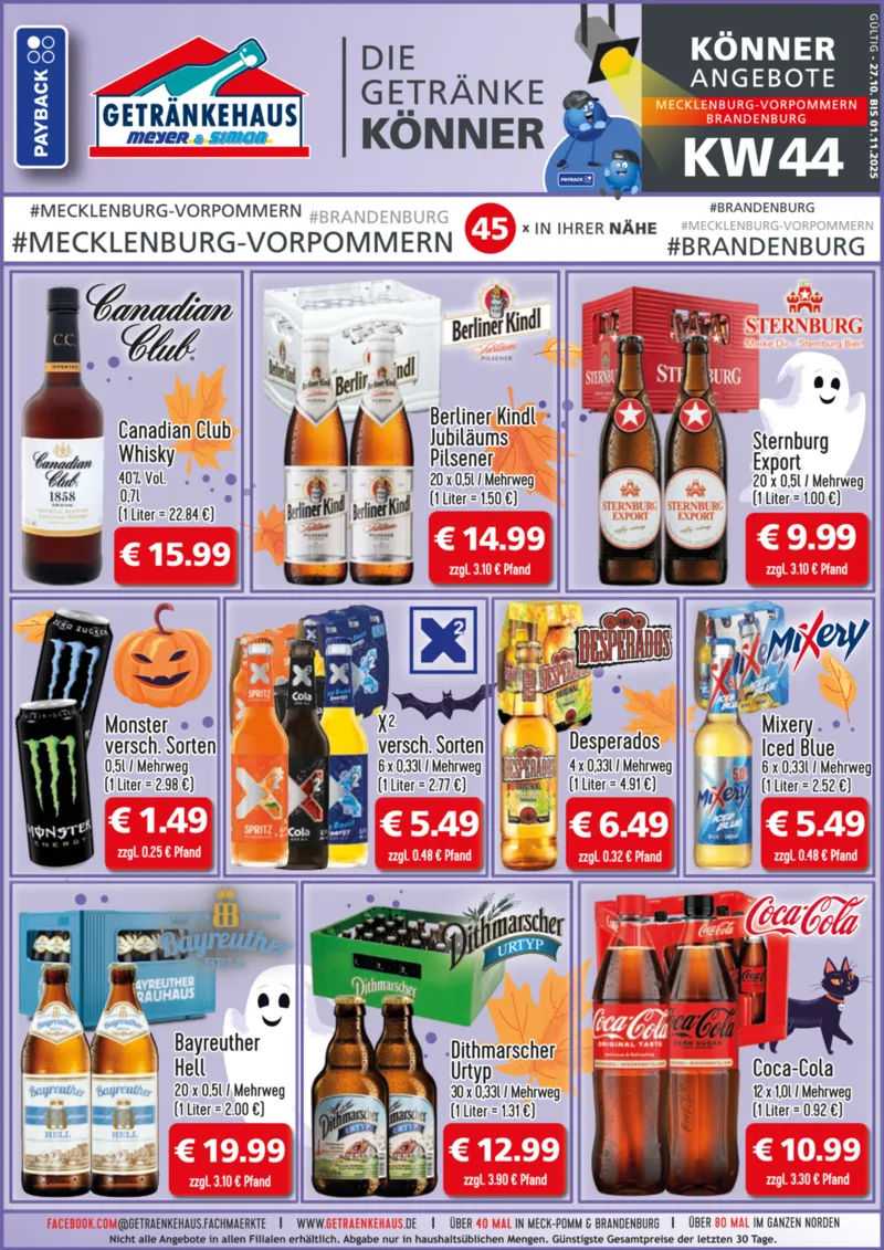 Getränkehaus Prospekt vom 27.10.2025, Seite 1 Getränkehaus Prospekt vom 27.10.2025, Seite 1