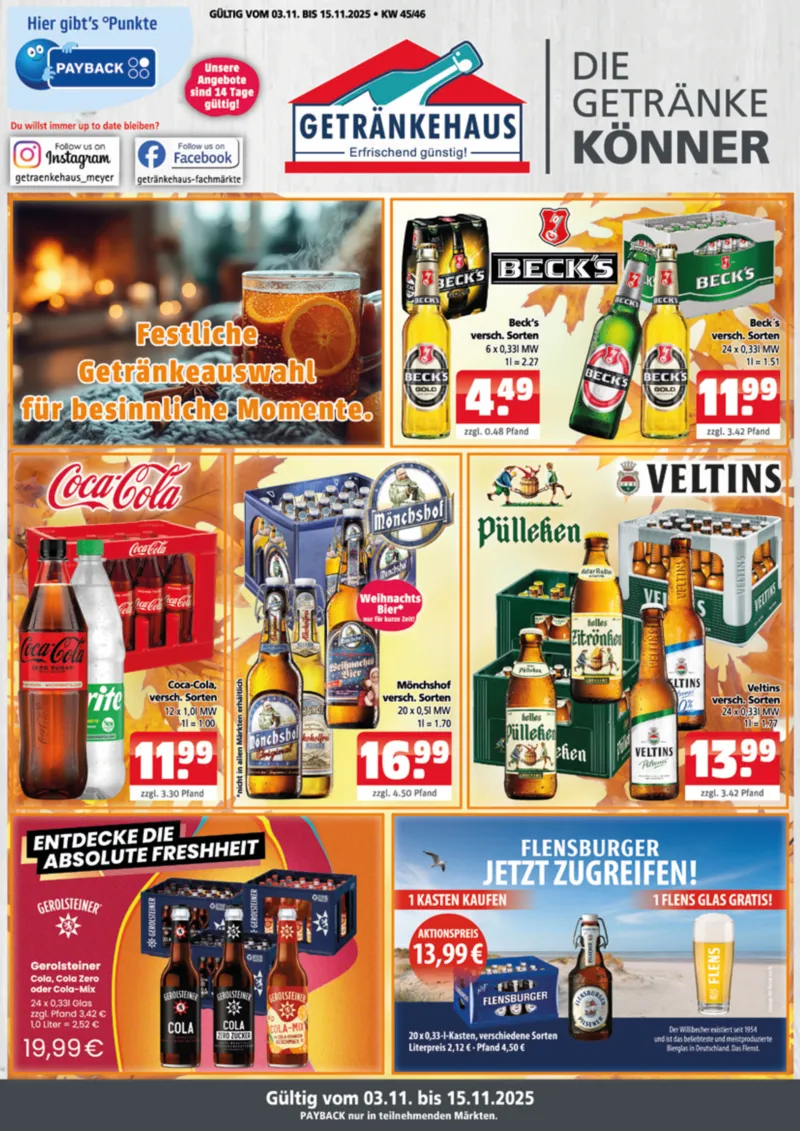 Getränkehaus Prospekt vom 03.11.2025, Seite 1