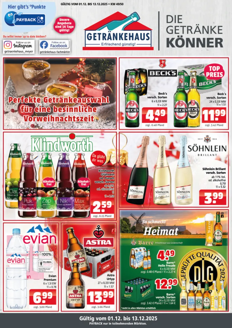 Getränkehaus Prospekt vom 01.12.2025, Seite 1
