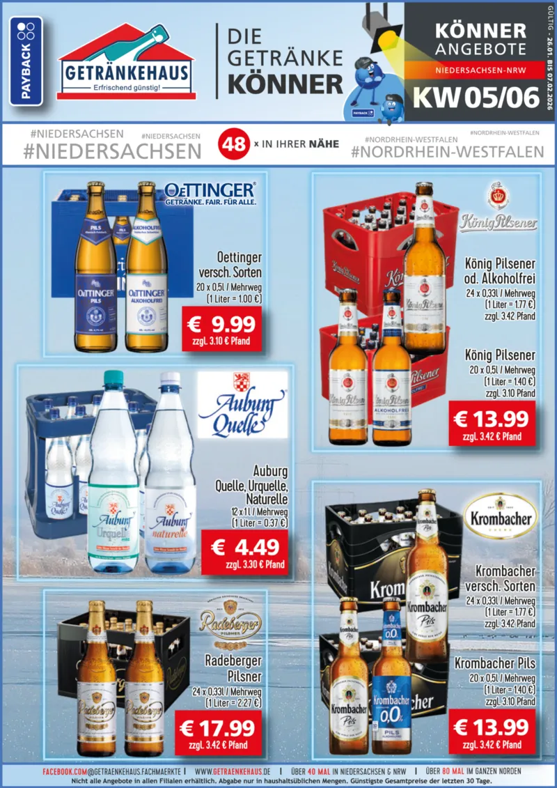 Getränkehaus Prospekt vom 26.01.2026, Seite 1