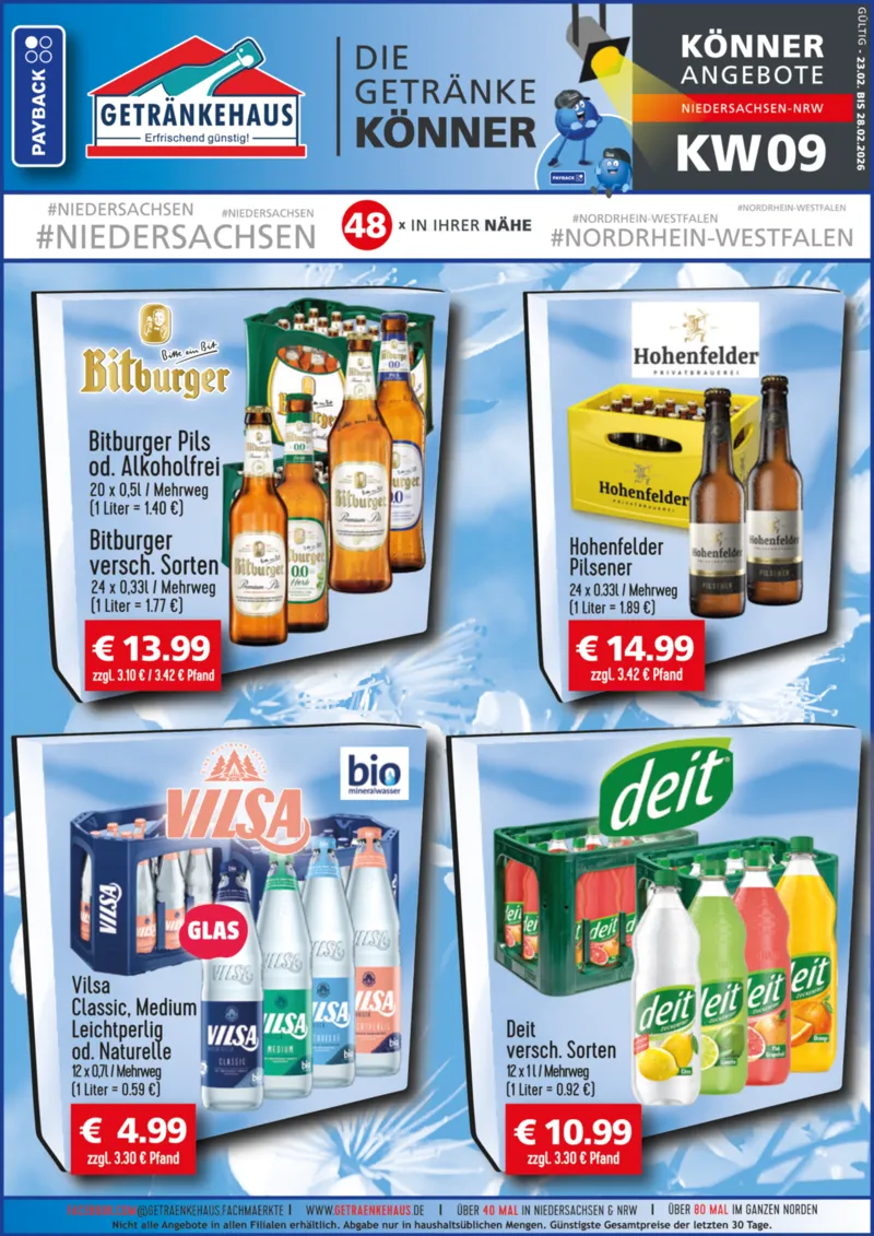 Getränkehaus Prospekt vom 23.02.2026, Seite 1