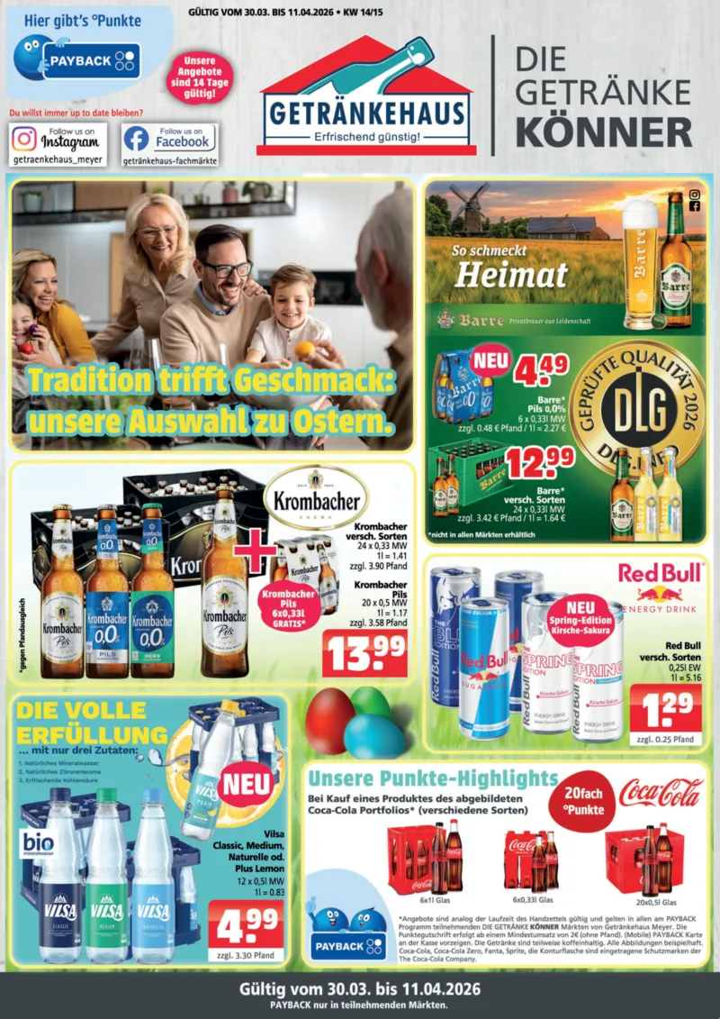 Getränkehaus Prospekt vom 30.03.2026, Seite 1
