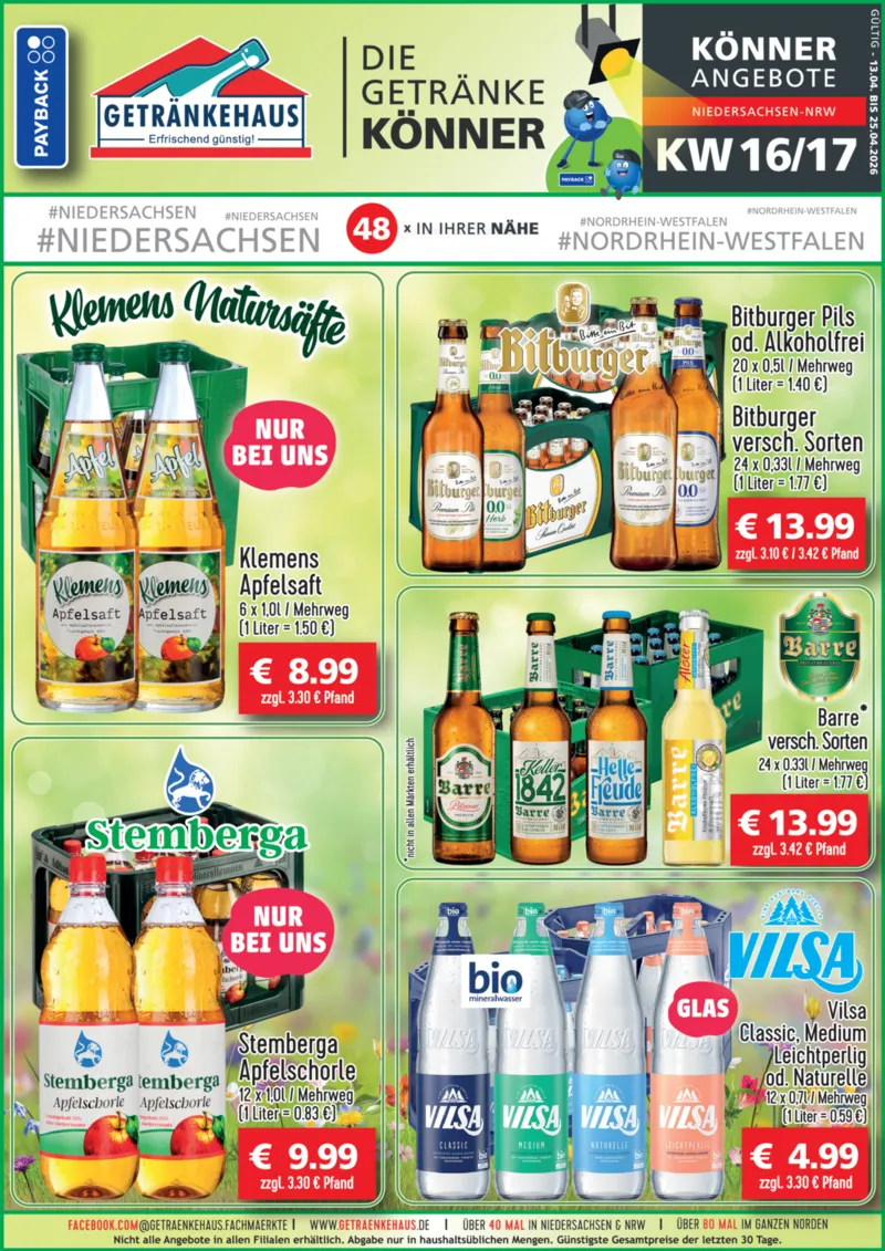 Getränkehaus Prospekt vom 13.04.2026, Seite 1