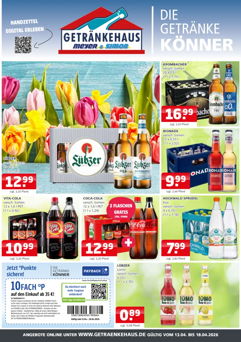 Getränkehaus Prospekt vom 13.04.2026, Seite 1