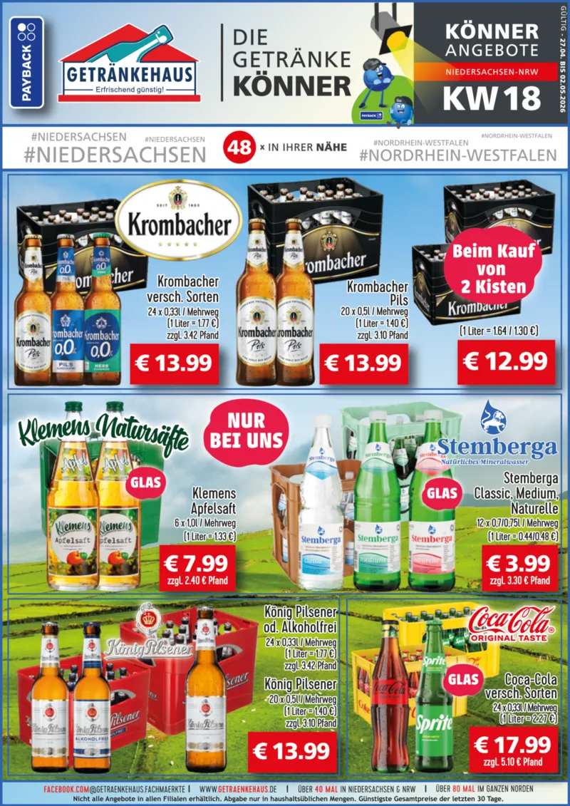 Getränkehaus Prospekt vom 27.04.2026, Seite 1