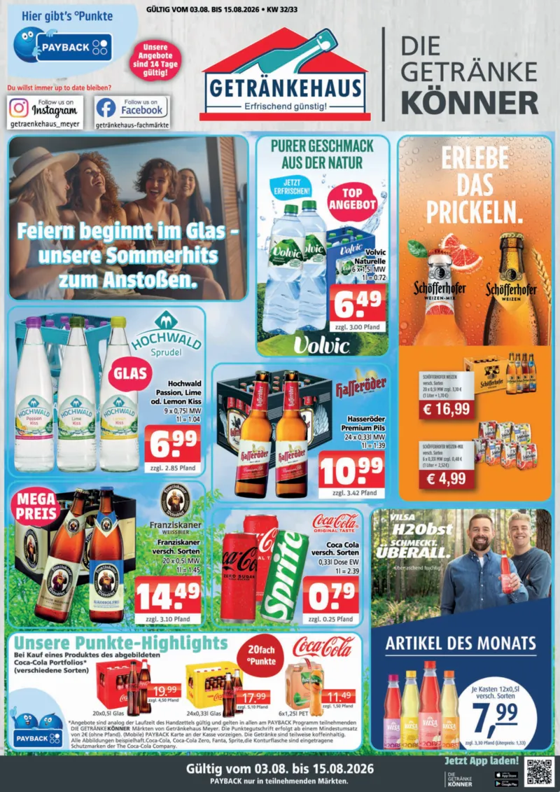 Getränkehaus Prospekt vom 03.08.2026, Seite 1